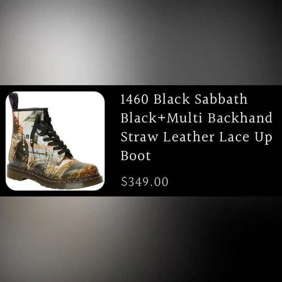 Dr. Martens Black Sabbath Limited Edition 1460 Lace-up Combat Boots - Picture 15 of 15